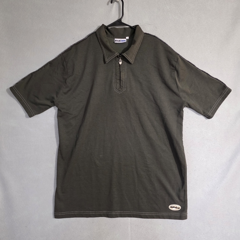 VTG Y2K Billabong Mens Green 1/4 Zip Polo Size XL